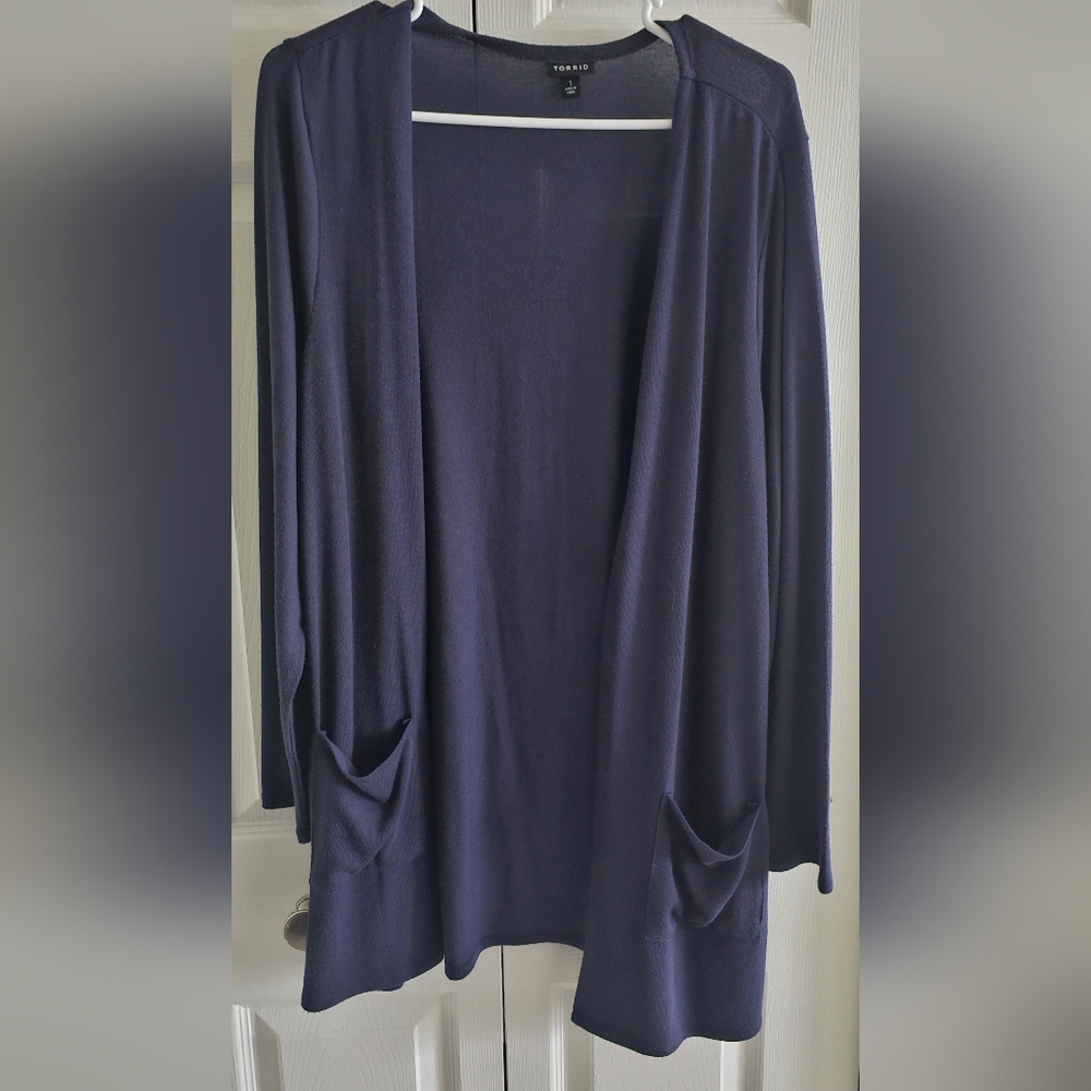 Torrid Navy Sweater Cardigan